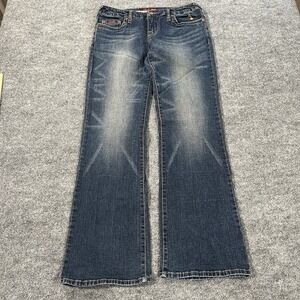 Vintage Baby Phat Jeans Size 11 Blue Denim Mid Rise Bootcut Dark Wash Grunge Y2K